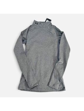 Under Armour Womens NWT XS Gray ColdGear Authentics Fitted Mock Neck Shirt